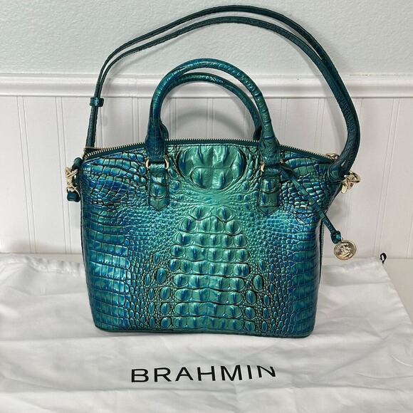 Brahmin Medium Duxbury Satchel In Peacock Melbourne Leather - Picture 1 of 15